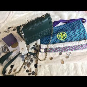 Authentic Tory Burch Small Flaming Convertible